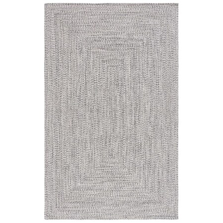 Safavieh 3 x 3 ft. Braided Round Hand Woven Rug; Grey & Ivory BRA201F-3R
